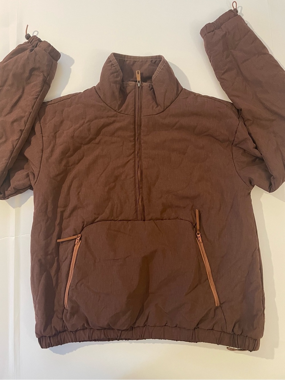 Avalanche Chocolate Brown Quilted Half-Zip Puffer Pullover